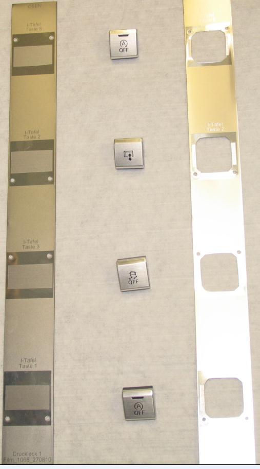 4 Hinterspritzte metallische Insellösungen Komplexe Integralwerkzeuge zur Herstellung kompletter Bauteile mit freigeschnittenen Elementen auf einer Spritzgussmaschine Verfahrensprinzip: 1.