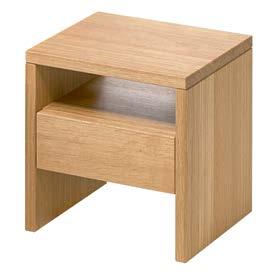 Der Nachttisch Loft ist zu 100 Prozent metallfrei und erhältlich in sämtlichen Massivholzarten aus dem Hüsler