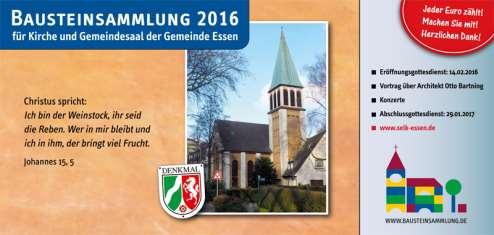 12 Himmelfahrt Bausteinsammlung 2016 Die Bausteinsammlung 2016 ist der Gemeinde Essen für die dringend erforderlichen Sanierungs-
