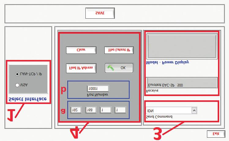 2.4. Ausschnitt 4 Einstellungen LAN-TCP/ IP Für eine Verbindung über das Netzwerk wählen Sie in Ausschnitt 1 die Option LAN-TCP /IP aus.
