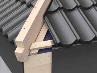 Satteldachfirst mit Pultkappe Geschnittene Dachplatten ca. 20 mm hochkanten und montieren. Die Pultkappe entlang des Firstes ausrichten und ggf.