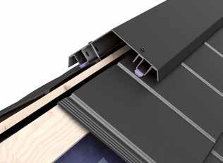 Firsteindeckung Bei Plano Dächern werden Firste und Grate immer mit der Powertekk Pultfirst ausgebildet. Geschnittene Dachplatten ca. 20 mm hochkanten und montieren.