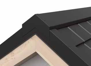 Zwischen Dachplatten und den Schienen ist ein Kompri- Band anzuordnen. Die Pultkappen werden mit 50 mm Überdeckung verlegt und dann von oben, jeweils auf beiden Seiten verschraubt.