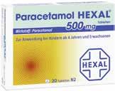 89,98 1) 62,98 Paracetamol 500 mg Hexal 20 Tabletten statt 2,70 1) 1,00