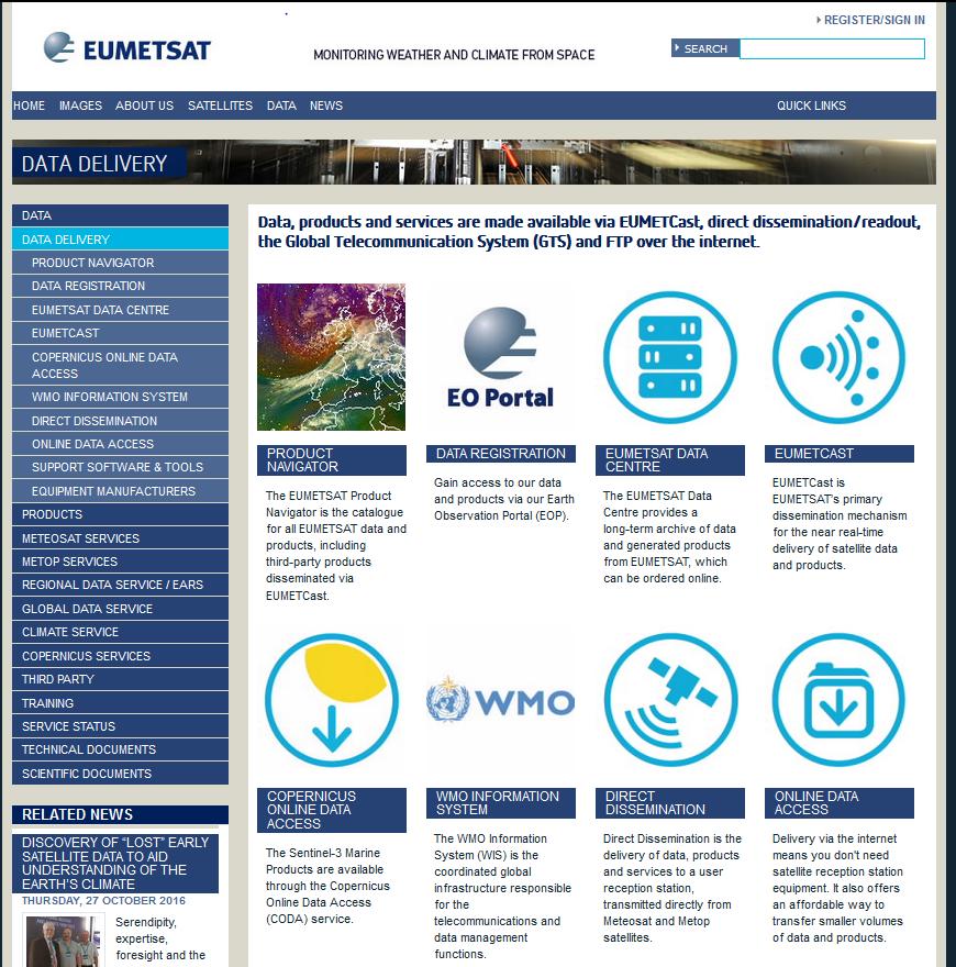 Zugriff auf die Daten bei ETSAT http://www.eumetsat.int/website/home/data/datadelivery/index.