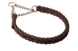 1041 25 mm x 65 cm 1032 1041 Geflochtene Halsbänder aus Fettleder mit Zugkette Braided Soft Leather Collar with pulling chain Art. Nr.