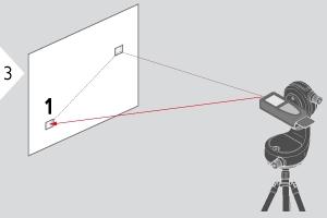 Bedienung Punkt-zu-Punkt-Messung* * Funktion ist bei Anschluss an den Leica DST 360 Adapter aktiviert. Laser auf ersten Zielpunkt richten.