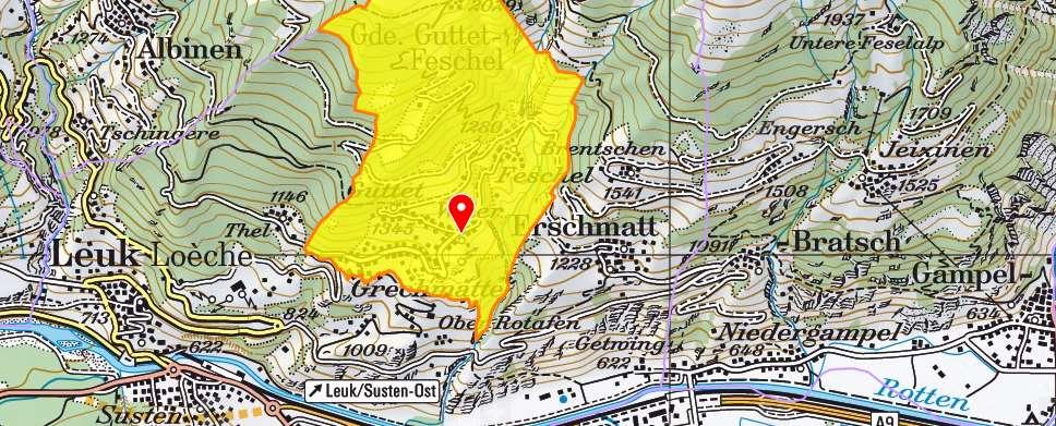 Lage und Region G u t t e t - F e s c h e l L e u k Guttet-Feschel ist ein typisches Walliser Bergdorf und befindet sich im Herzen des Wallis.