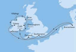 Rückreise mit der Bahn *Schiff auf Reede // An nicht erwähnten Tagen Erholung auf See Guernsey SOUTHAMPTON: Winchester, Stonehenge & Salisbury JERSEY: Inselrundfahrt GUERNSEY: Burg