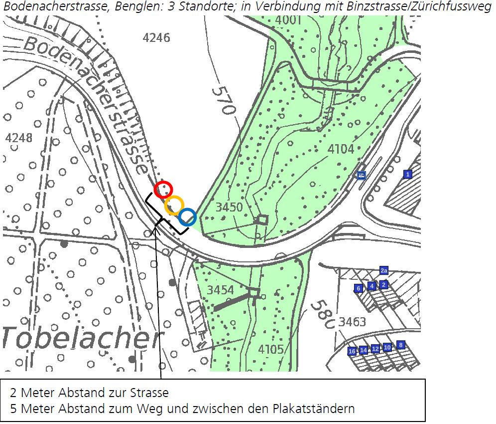 Seite 19 / 21 4.6 Benglen, Bodenacherstrasse in Verbindung mit Pfaffhausen, Binzstrasse/Zürichfussweg 5.