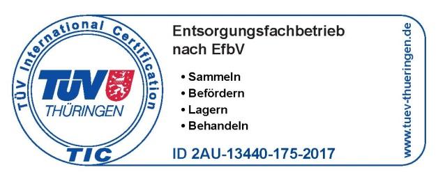 1. Name und Anschrift der Zertifizierungsorganisation 1.1. Name: TÜV Thüringen Anlagentechnik GmbH & Co. KG Service-Center Mittelthüringen 1.2. Straße: Ichtershäuser Str. 32