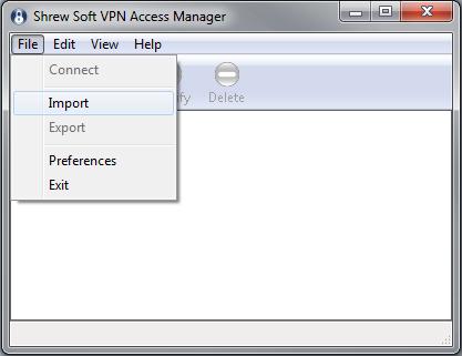 Nutzung des VPN-Clients (2) Nun installieren Sie die heruntergeladene Software (ShrewSoft VPN-Client). Ist die Installation erfolgreich abgeschlossen, öffnen Sie den Client über das Startmenü.