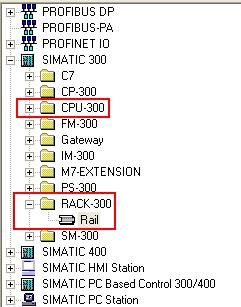 6 Inbetriebnahme der Applikation 6.1 Konfiguration der CPU319-3 PN/DP 4 Fügen Sie ein Rack aus dem Hardwarekatalog über drag&drop in die Hardware-Konfiguration ein.