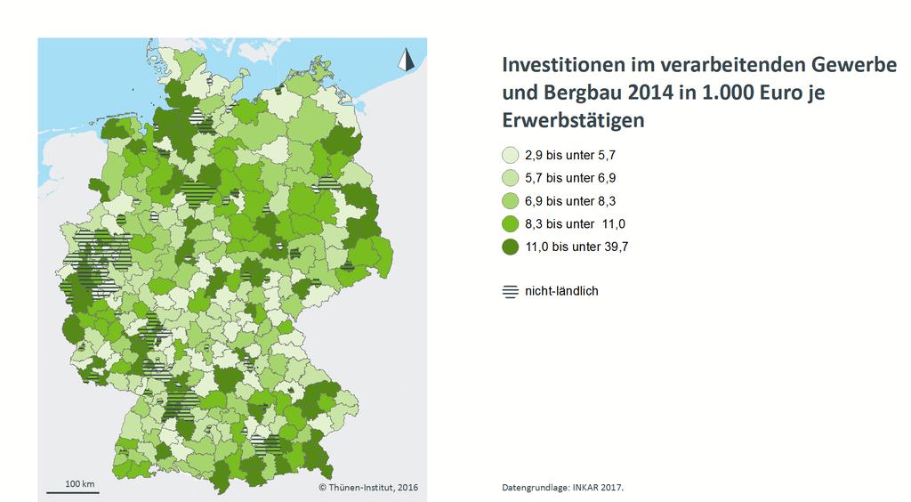 Bruttoinvestitionen Deutschland: 9,8 Ländliche Räume: 8,5