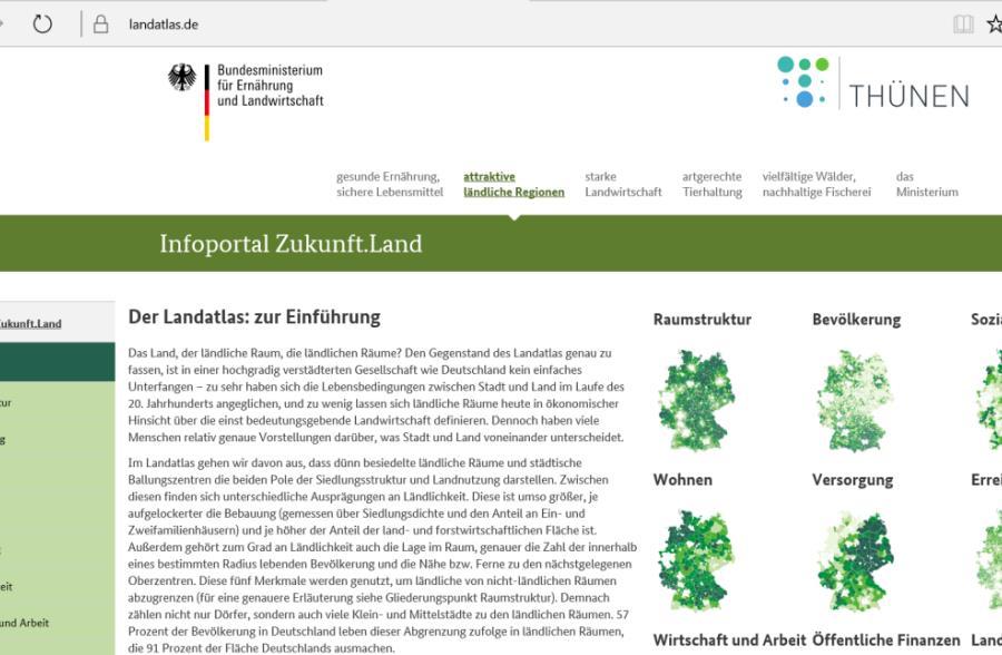 Schlussfolgerungen www.land-atlas.de Ländlich strukturschwach Wirtschaftskraft kaum beeinflussbar Wissensintensive Industrien vs.