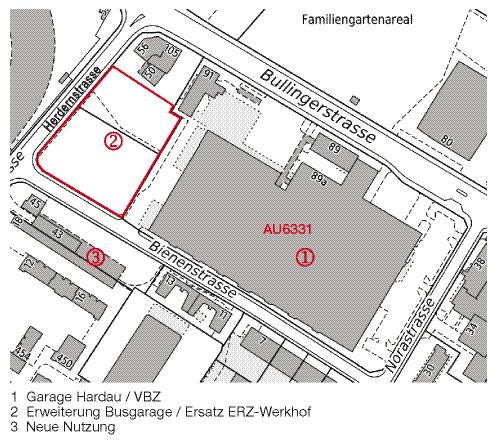 Parkierfläche im Rahmen des Veranstaltungskonzepts für das Stadion Letzigrund in Form einer Doppelnutzung auf dem künftigen Areal der VBZ-Busabstellanlage sicherstellen. 3.