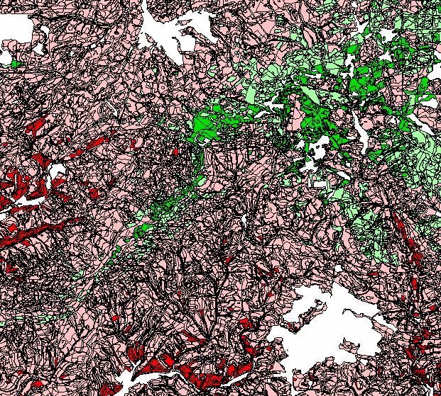 Biotische Risiken: Buchdrucker - Eintrittswahrscheinlichkeit für Buchdruckerbefall innerhalb einer 10-jährigen Periode im Harz - (Quelle: Overbeck 2010) P(Käferbefall) = f(frischestufe,