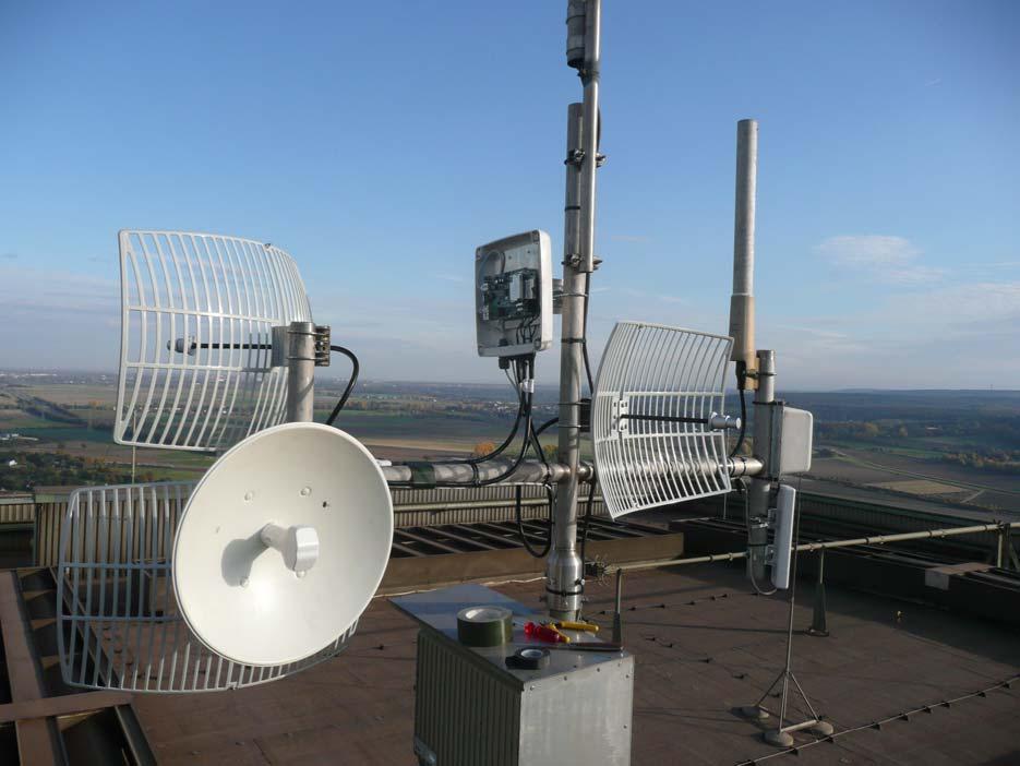 DB0KWE als Beispiel für Aktivität im Distrikt Link DB0SYS Dormagen Routerboard RB435G ATV Sendeantenne Funkruf 70cm Link DB0WA Aachen