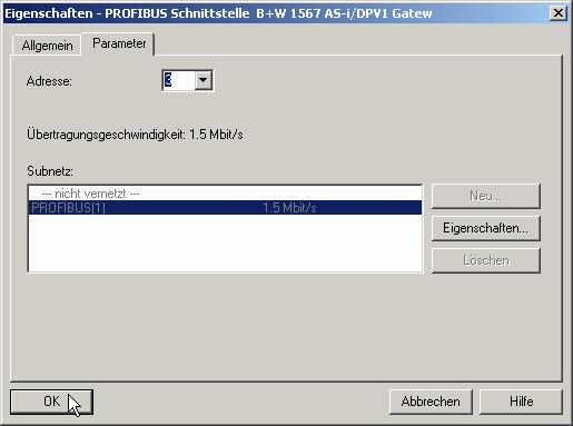 Anhang: Beispiel der Inbetriebnahme an einer Siemens S7 Beim Hinzufügen des AS-i 3.0 PROFIBUS-Gateways mit integr.