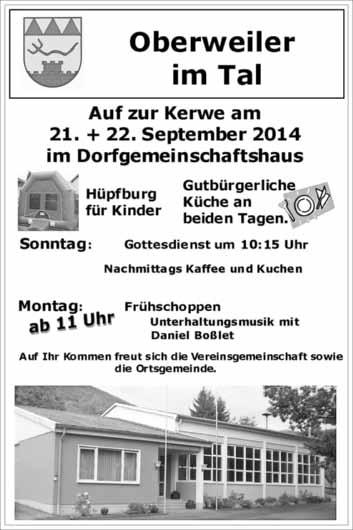 Rundschau - 22 - Ausgabe 38/2014 Heenzehauser Wickewacke 2000 e.v. Einladung zum Pfälzer Abend am 27.09.2014 ab 19.00 Uhr im Bürgerhaus Heinzenhausen Wir bieten Pfälzer Spezialitäten!