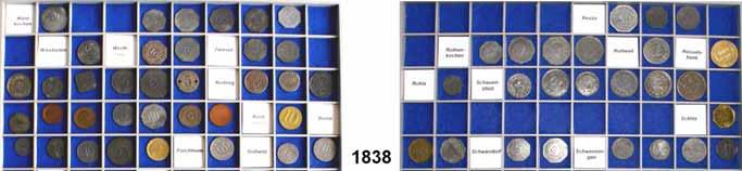 150 Notmünzen; Marken und Zeichen L O T S L O T S L O T S 1838 Sammlung von 340