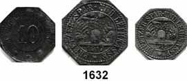 Notmünzen; Marken und Zeichen 137 Porz (Rheinprovinz) 1628 20750 Spiegelglaswerke 5 und 10 Pfennig o.j. Menzel 20750.1 und 2. LOT 2 Stück.