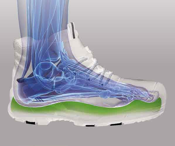 TECNOLOGIE / TECHNOLOGIES / TECHNOLOGIE / TECHNOLOGIES La forma anatomica adottata nella linea RACE rende le calzature ancora più confortevoli in quanto segue la naturale morfologia del piede, che