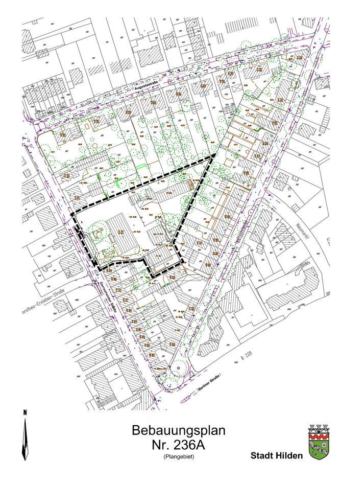 Amtsblatt der Stadt Hilden Nummer 19/10 Seite 6 Auf die Bekanntmachung zur Aufstellung des Bebauungsplanes 236A für ein größeres Plangebiet und ein geändertes Planungsziel wird hingewiesen.
