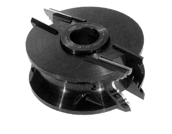Ausführung: Stahl-Tragkörper für Handvorschub, zur paarweisen Verwendung von VHW-Profilmessern 60 mm, einschließlich der dazugehörigen Stütz- und Abweiserplatten Messerhöhe 40 mm mit