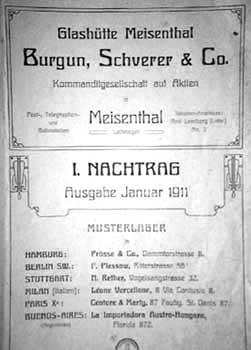 2002-2-1/007 MB Glashütte Meisenthal Burgun, Schwerer & Co. 1911 Titelblatt 1.