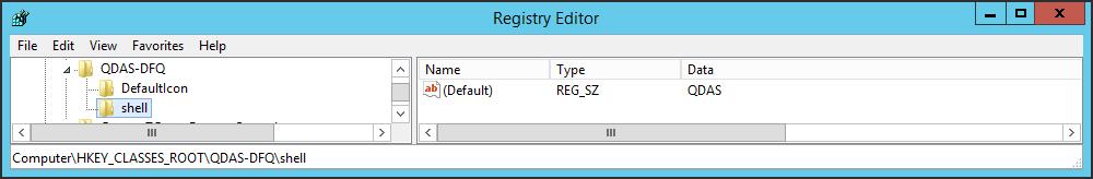 entfernen. Der Key ist unter HKEY_CLASSES_ROOT\QDAS-DFQ\shell\.