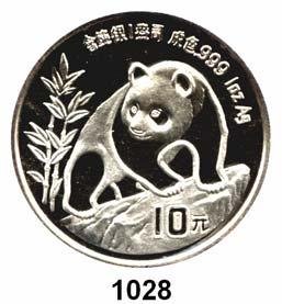 Schön 273. KM 276. Panda besteigt Felsen. In Kapsel....Prägefrisch 50,- 1029 5 Yuan 1991. Schön 307 bis 310.