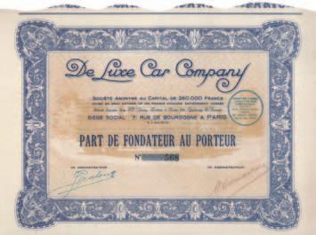 Nr. 776 Schätzpreis: 175,00 EUR Startpreis: 80,00 EUR Lombard Duprey & Cie. Action 100 FF, Nr. 3295 Levallois-Perret, 6.10.1911 Auflage 20.000.
