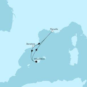 - 28.04.2019 Palma de Mallorca Marseilles Barcelona Palma de Mallorca Im April 2019 sticht die lauteste Kreuzfahrt Europas wieder in See, vom 24. bis 28.