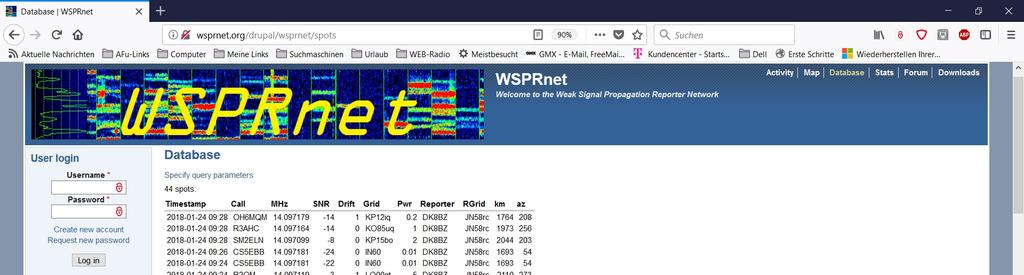 Software Anwendung WSPR V2.