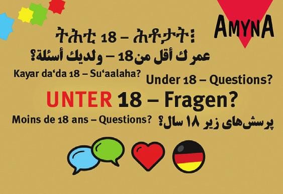 Kann man vom Küssen schwanger werden? Antworten gibt es auf Englisch, Französich, Farsi, Arabisch, Somali und Tigrinya AMYNA te auch übersetzt zur Verfügung steht.