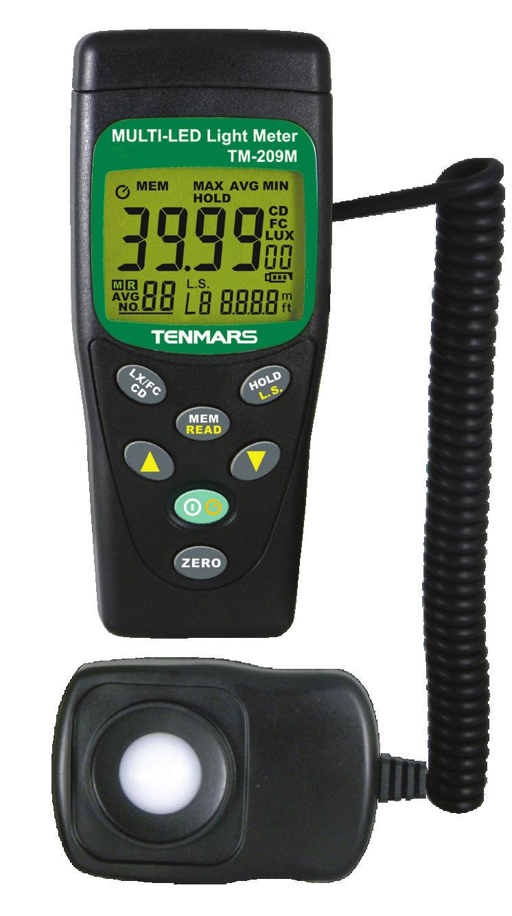 TM-209M: Multi-Lichtstärke-Messgerät für LED und andere Lichtquellen TM-209M: Multi-Mètre d intensité lumineuse pour LED et