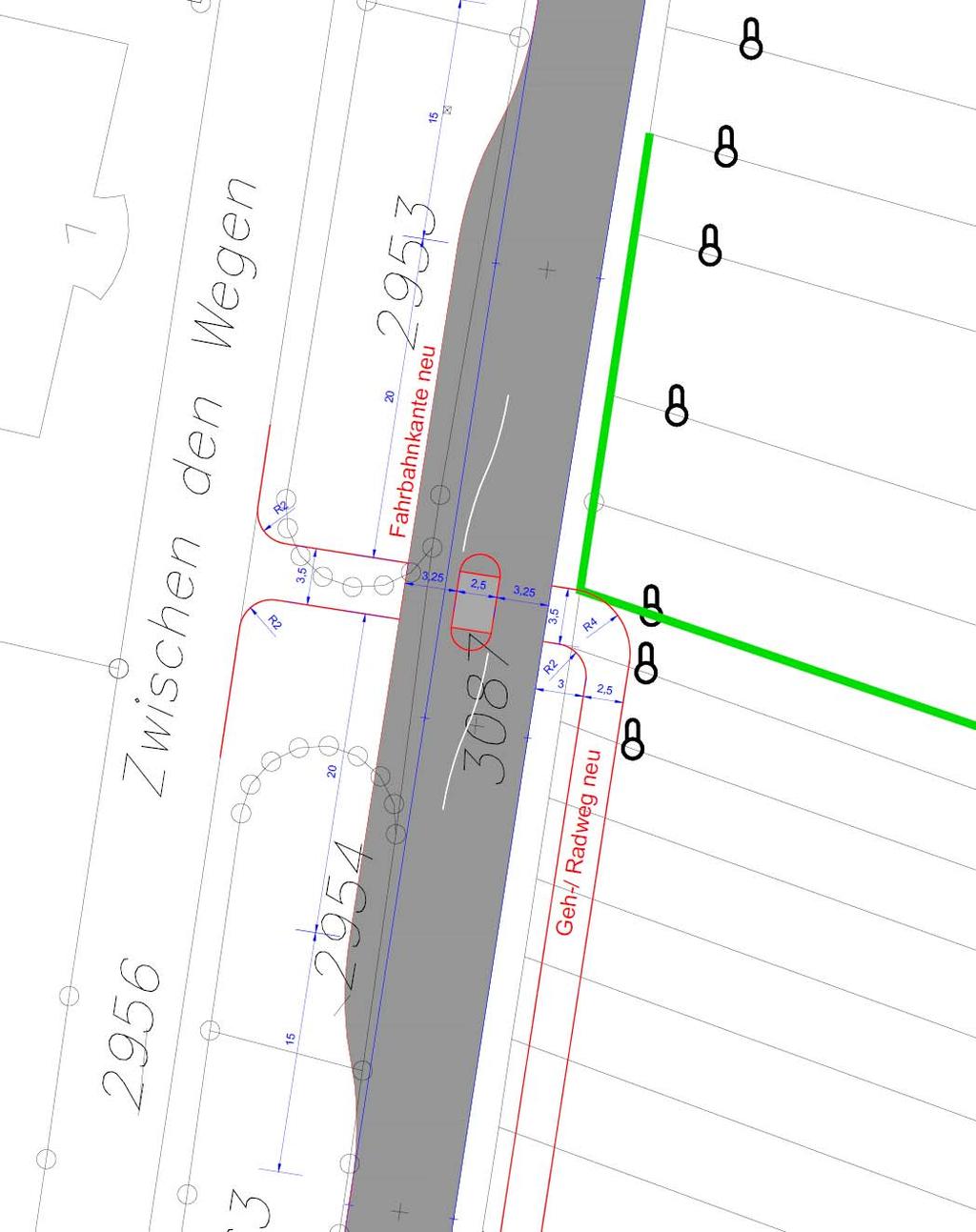 Geplante Straßenbaumaßnahme durch Stete-Planung 5. Änderungen Mit der 3. Änderung des Bebauungsplans sind im Wesentlichen zeichnerische Festsetzungen verbunden.