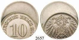 2657 10 Pfennig 1900, Cu-Ni. dezentriert geprägt. J.13.
