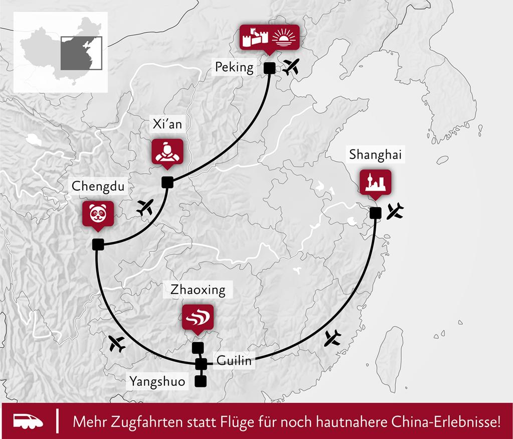 Kinder entdecken China Familienrundreise durch das Reich der Mitte Shanghai Guilin Chengdu Xi'an Peking 16 Reisetage, ab 2.699 Wie werden die su ßen Pandababys großgezogen?