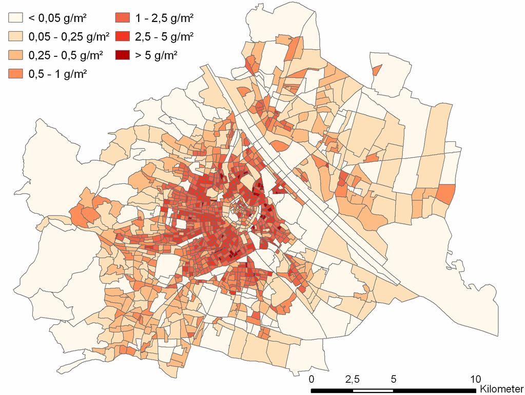 PM10-Emissionen 53 Tabelle 15: Anteile der Heizungssysteme an der Raumwärmeerzeugung von Hauptwohnsitzen in Wien, bezogen auf die Wohnfläche (Quelle: Gebäude und Wohnungszählung 2001, Statistik