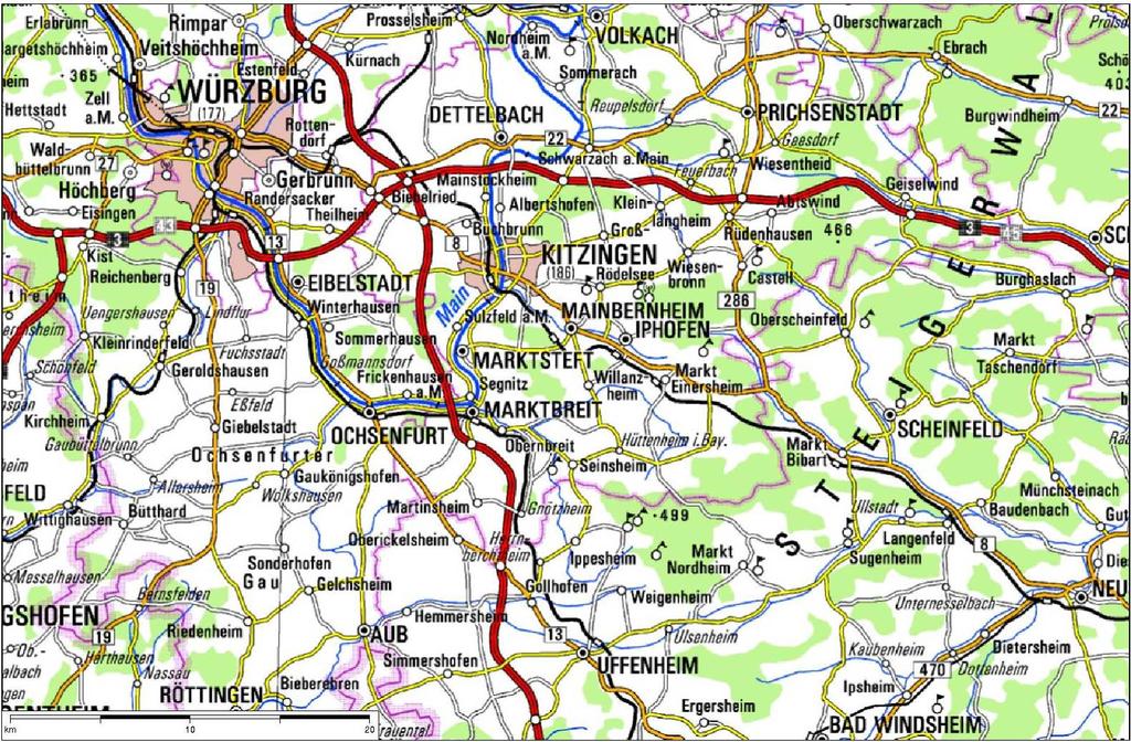1 Anlass und Erfordernis der Planung Einführung Die Stadt Iphofen beabsichtigt bei Hellmitzheim auf einer landwirtschaftlichen Fläche in der Nähe der Eisenbahnlinie Würzburg - Nürnberg den Bau von