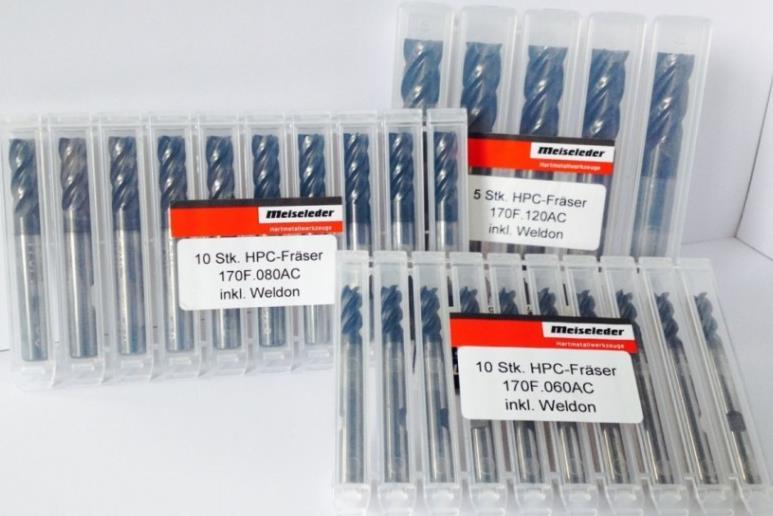 HPC-Fräser VHM in BOX 170F.030AC +Weldon 10er Pack 130,- 170F.040AC +Weldon 10er Pack 130,- 170F.050AC +Weldon 10er Pack 130,- 170F.060AC +Weldon 10er Pack 130,- 170F.