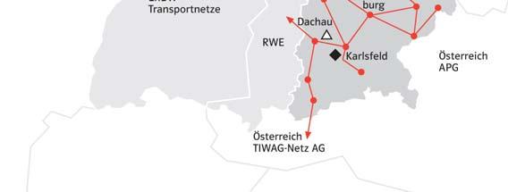 Aschaffenburg - kein Netzausbau, Anschluß am UW Großkrotzenburg Kraftwerk in Frankfurt - kein