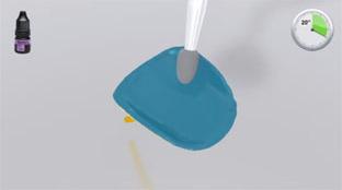3 Oberflächenbehandlung der Restauration Monobond Etch & Prime mit einem Microbrush auf die Klebefläche