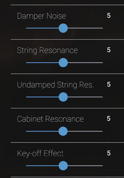 Virtual Technician (Virtueller Techniker) 8 Key-off Effect Sound Modus Wenn man bei einem akustischen Piano eine Taste fest anschlägt und dann schnell loslässt, verstummt der Klang - insbesondere im
