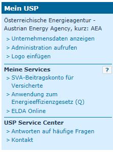 > Administration aufrufen Der USP-Administrator kann Mitarbeitern oder Energieauditoren ein Benutzerkonto erstellen > Anwendung zum Energieeffizienzgesetz Nach Fertigstellung und Freischaltung der