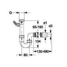 Montageanleitung Röhrensiphon 1½" mit flexiblem Schlauch u. zwei Geräteanschlüssen flexibler Schlauch nach Bedarf kürzbar!