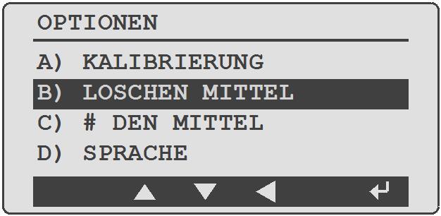 DE Betrieb LÖSCHEN DES DURCHSCHNITTS Wählen Sie in der Option Durchschnitt löschen zwischen dem