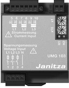 RS485 Schnittstelle Das UMG103 verfügt über eine RS485 Schnittstelle und arbeitet mit dem Modbus- RTU Protokoll.